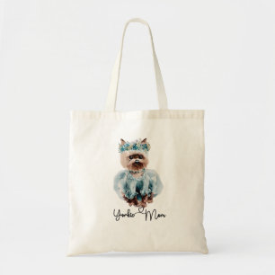 Yorkie Mamma Watercolor Art Art Tygkasse