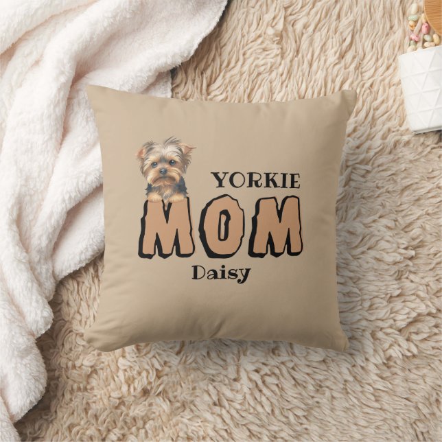 Yorkie Mamma Yorkshire Terrier Älskare eget namn Kudde (Filt)