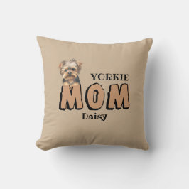 Yorkie Mamma Yorkshire Terrier Älskare eget namn Kudde