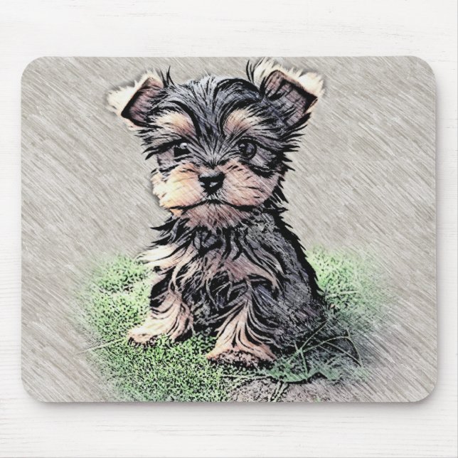 Yorkie, marionett, husdjur musmatta (Framsidan)