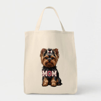 Yorkie Mom Tote Bag Tygkasse