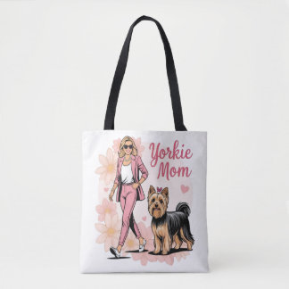 Yorkie Mom Tote Bag Tygkasse