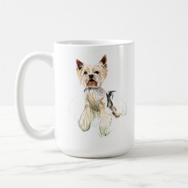 Yorkie Mugg – Yorkshire Terrier, Hund Kaffe Mugg (Vänster)