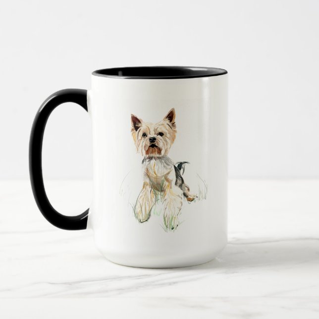 Yorkie Mugg – Yorkshireterrier, Kaffemugg för hund (Vänster)
