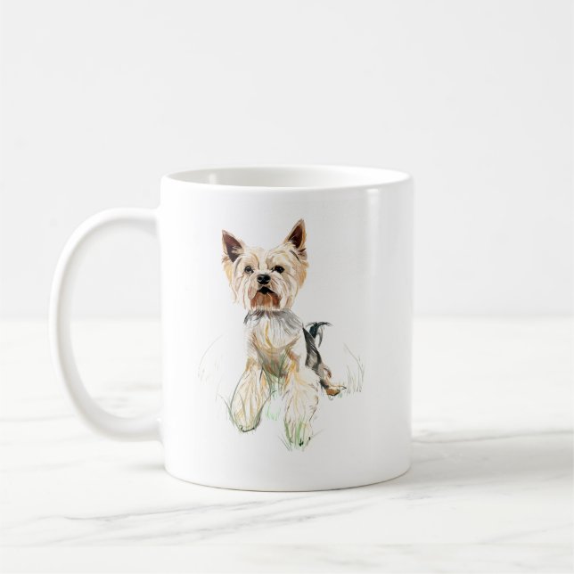 Yorkie Mugg – Yorkshireterrier, Kaffemugg för hund (Vänster)