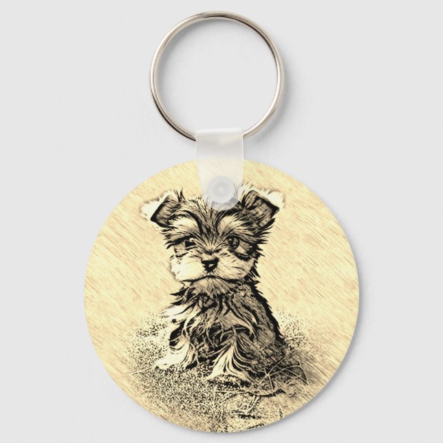 Yorkie, natur, husdjur nyckelring (Framsida)