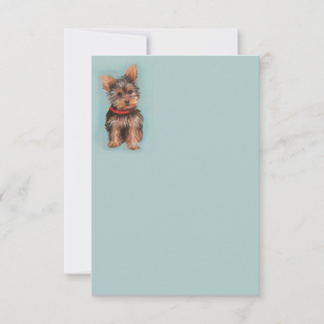 Yorkie Note Card Tack Kort (Framsida)
