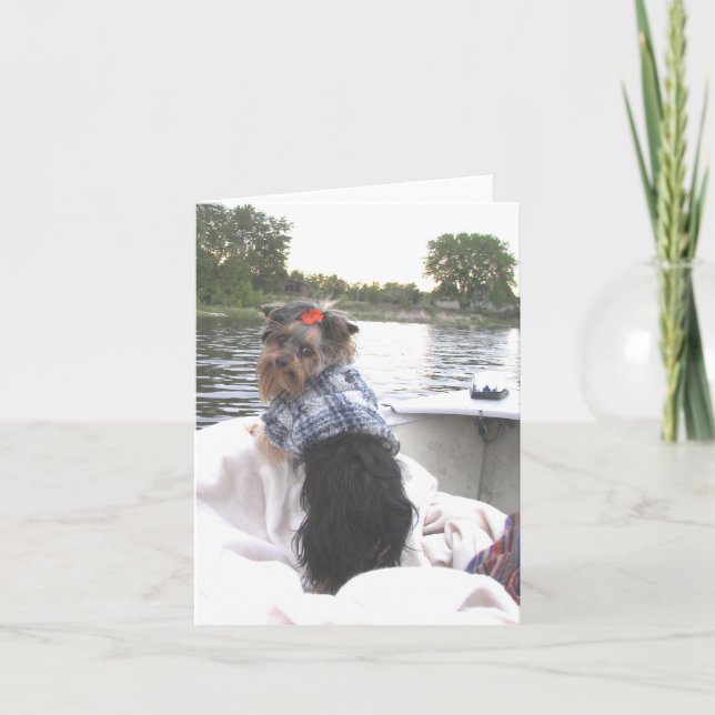 Yorkie Notecard borta fiske Kort (Framsida)