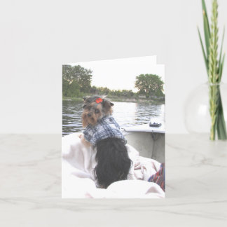 Yorkie Notecard borta fiske Kort