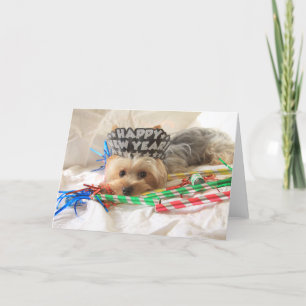 Yorkie Nyårskort Helgkort