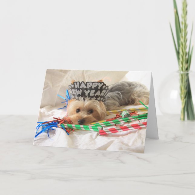 Yorkie Nyårskort Helgkort (Framsida)