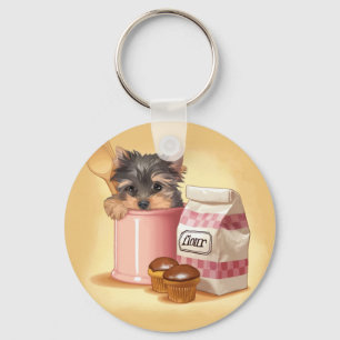 Yorkie- och chokladvaror nyckelring