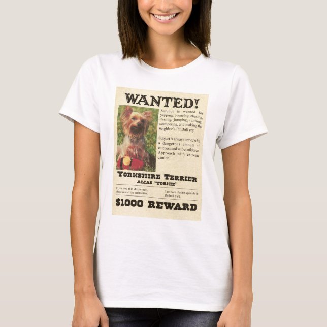 Yorkie önskade affischT-tröja T-shirt (Framsida)