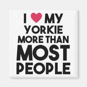 Yorkie över folk magnet