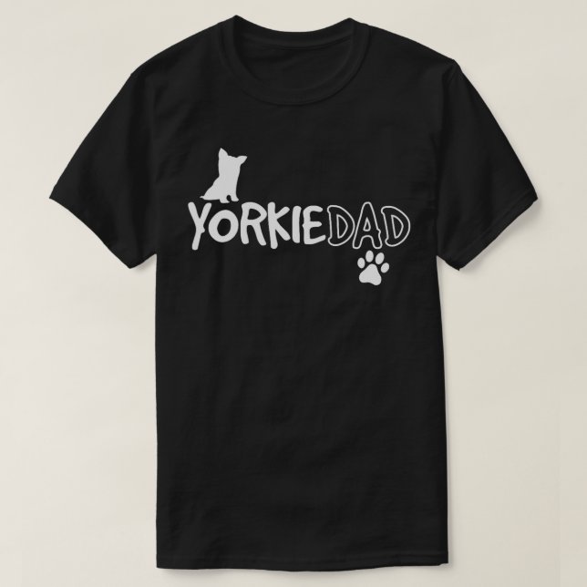 Yorkie Pappa Funny Cute Hundägare Gift T Shirt (Design framsida)