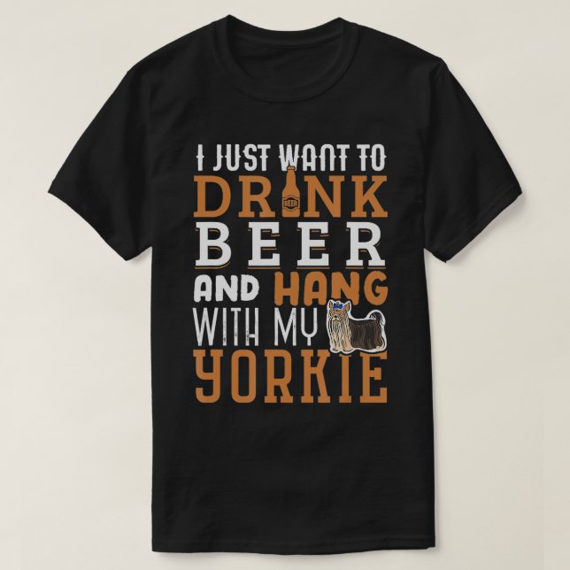 Yorkie Pappa Funny Yorkshire Terrier Hund älskare  T Shirt (Design framsida)