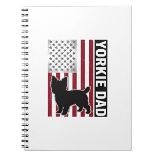 Yorkie Pappa Patriotisk Vintage Gravyr Hund T-Shir Anteckningsbok