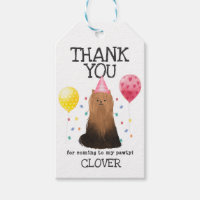 Yorkie Pawty Hund Birthday Tack Favor Gift Märkre