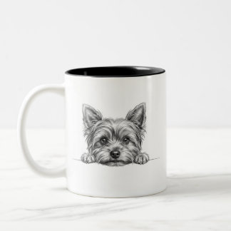 Yorkie Peekaboo Sketch Kaffemugg