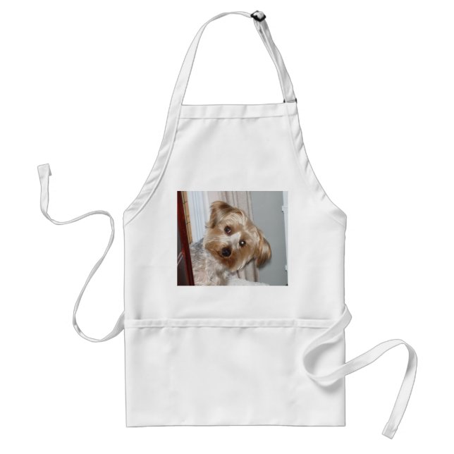 Yorkie Peeking runt hörnet Förkläde (Framsidan)
