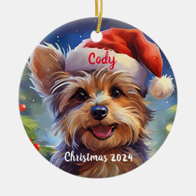 Yorkie Personlig jul Ornament (Framsidan)