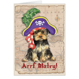 Yorkie Pirat Greeting Card Hälsningskort