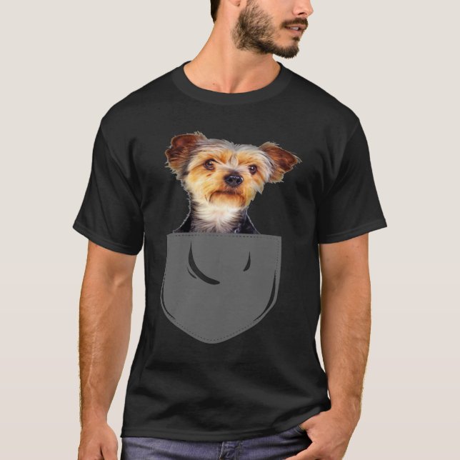 Yorkie Pocket Dog T Shirt (Framsida)