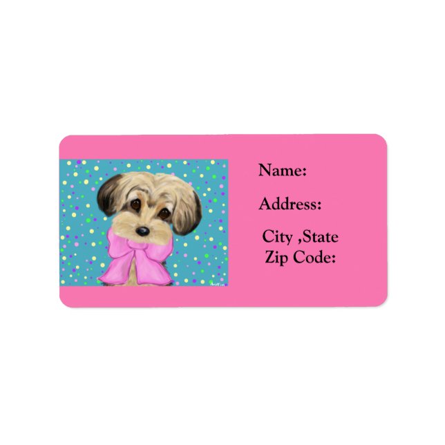 Yorkie Poo Adressetikett (Framsidan)