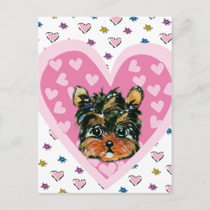 Yorkie Poo Alla hjärtans dag Helg Vykort