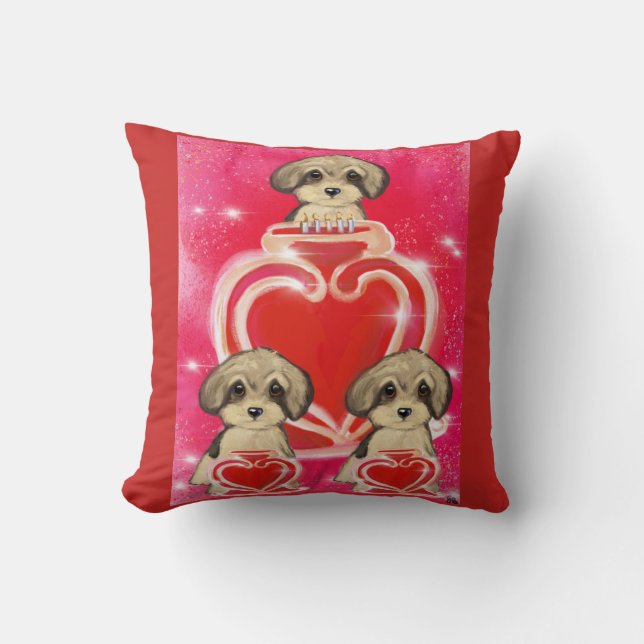 Yorkie Poo Alla hjärtans dag Kudde (Framsida)
