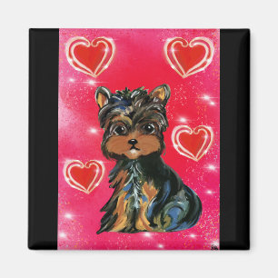 Yorkie Poo Alla hjärtans dag Magnet