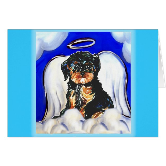 Yorkie Poo Angel Hälsningskort (Framsidan Horizontal)