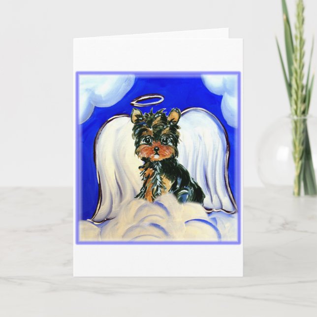 Yorkie Poo Angel Kort (Framsida)