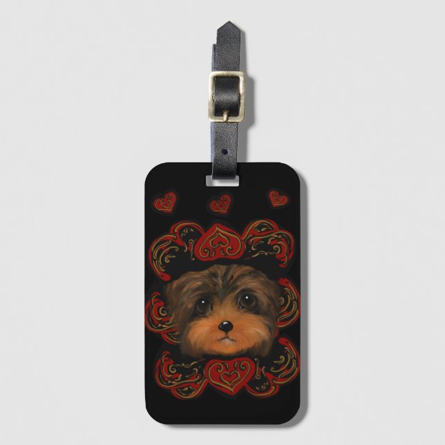 YORKIE POO      BAGAGEBRICKA (Framsida vertikal)