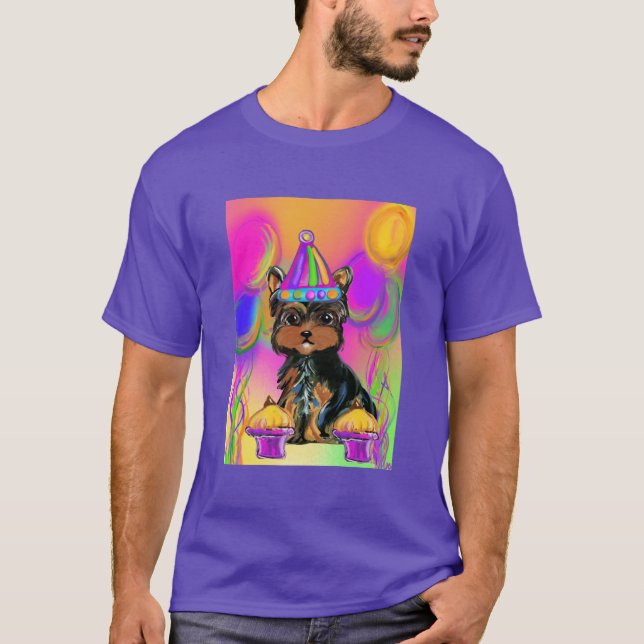 Yorkie Poo Birthdays T Shirt (Framsida)