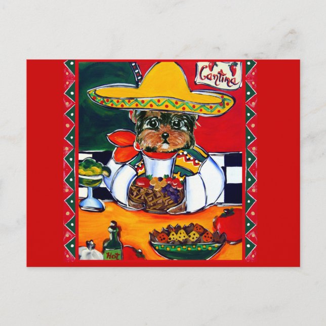 Yorkie Poo Cinco de Mayo Vykort (Framsida)