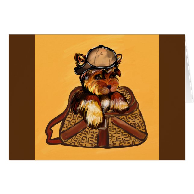 Yorkie Poo - Fars dag Hälsningskort (Framsidan Horizontal)