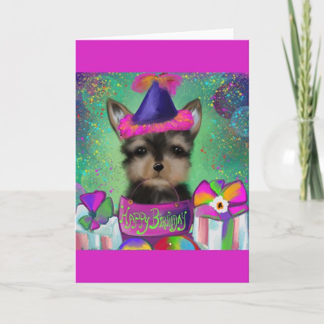 YORKIE POO FÖDELSEDAG    KORT (Framsida)