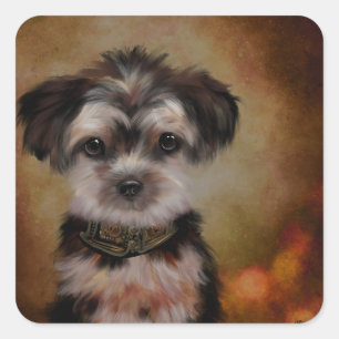 Yorkie Poo Fyrkantigt Klistermärke