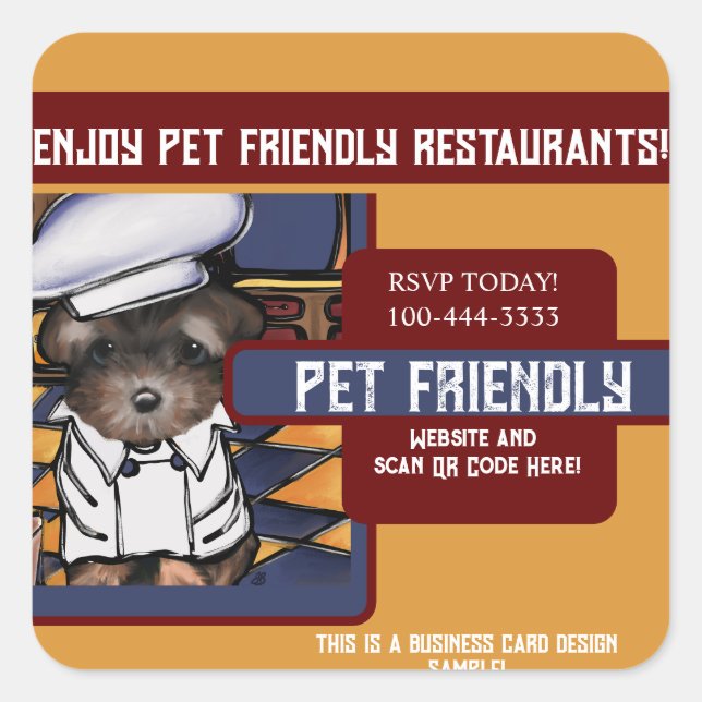 Yorkie Poo Fyrkantigt Klistermärke (Framsida)