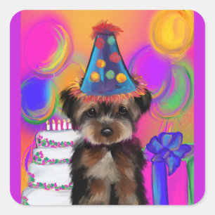 YORKIE POO          FYRKANTIGT KLISTERMÄRKE
