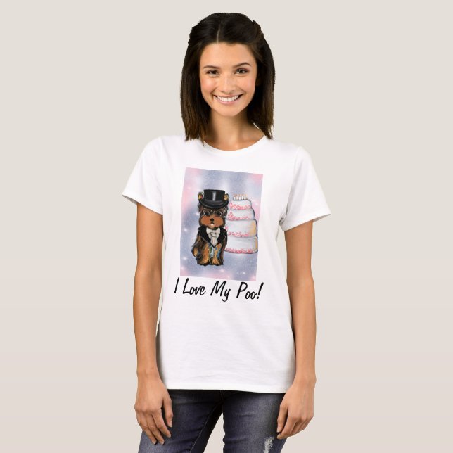 Yorkie poo Groom T Shirt (Hel framsida)