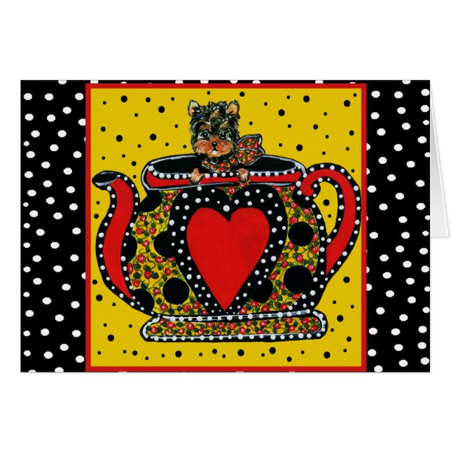 Yorkie Poo Hälsningskort (Framsidan Horizontal)