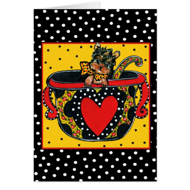 Yorkie Poo Hälsningskort (Framsidan)