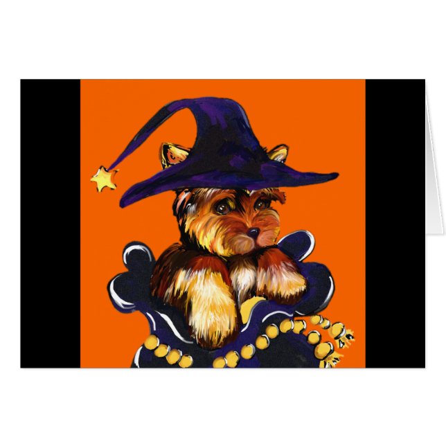 YORKIE POO HÄLSNINGSKORT (Framsidan Horizontal)