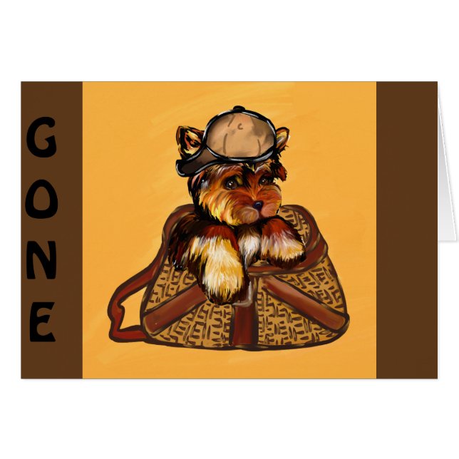 YORKIE POO HÄLSNINGSKORT (Framsidan Horizontal)