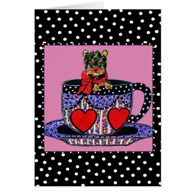 Yorkie Poo Hälsningskort (Framsidan)