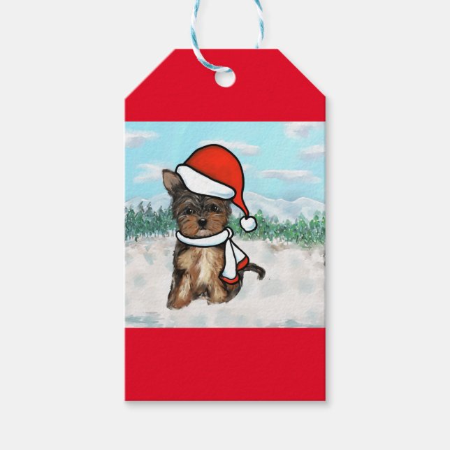 Yorkie Poo jul Presentetikett (Framsidan)