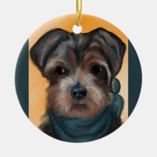 YORKIE POO JULGRANSPRYDNAD KERAMIK