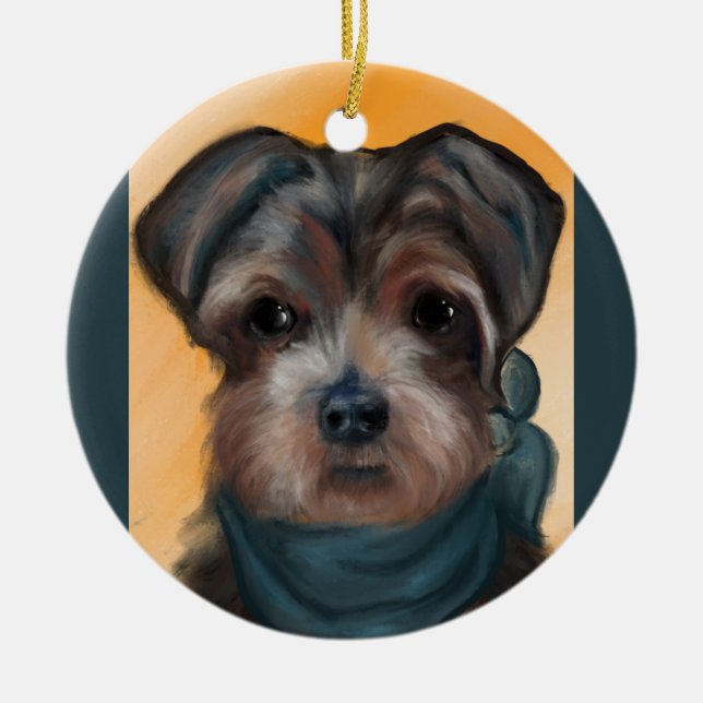 YORKIE POO           JULGRANSPRYDNAD KERAMIK (Framsidan)